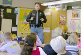 Officer Fredenburg in the classroom
