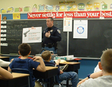 Officer Kanicki in the classroom